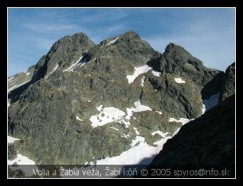 Vysoké Tatry | zľava Volia veža, Žabia veža a Žabí kôň